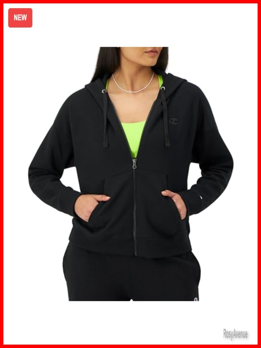Women's Full-Zip Fleece Hoodie Loose Fit Powerblend Sweatshirt